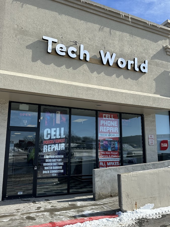 Business photo for CELL PHONE REPAIR & ACCESSORIES **TECH WORLD** Electronics in 139 N Belt Hwy Suite G, MO