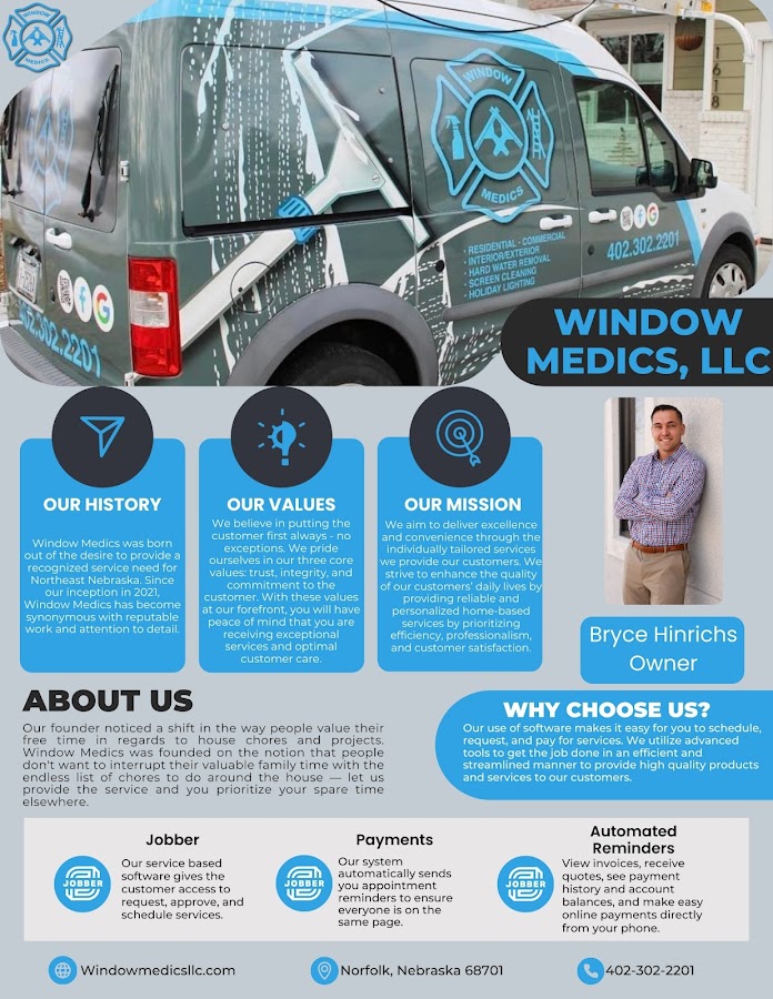 Business photo for Window Medics, LLC in Norfolk, NE