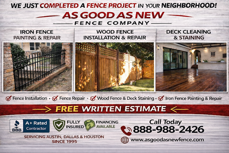 As Good As New LLC Fence Company DFW Fence Contractor photo