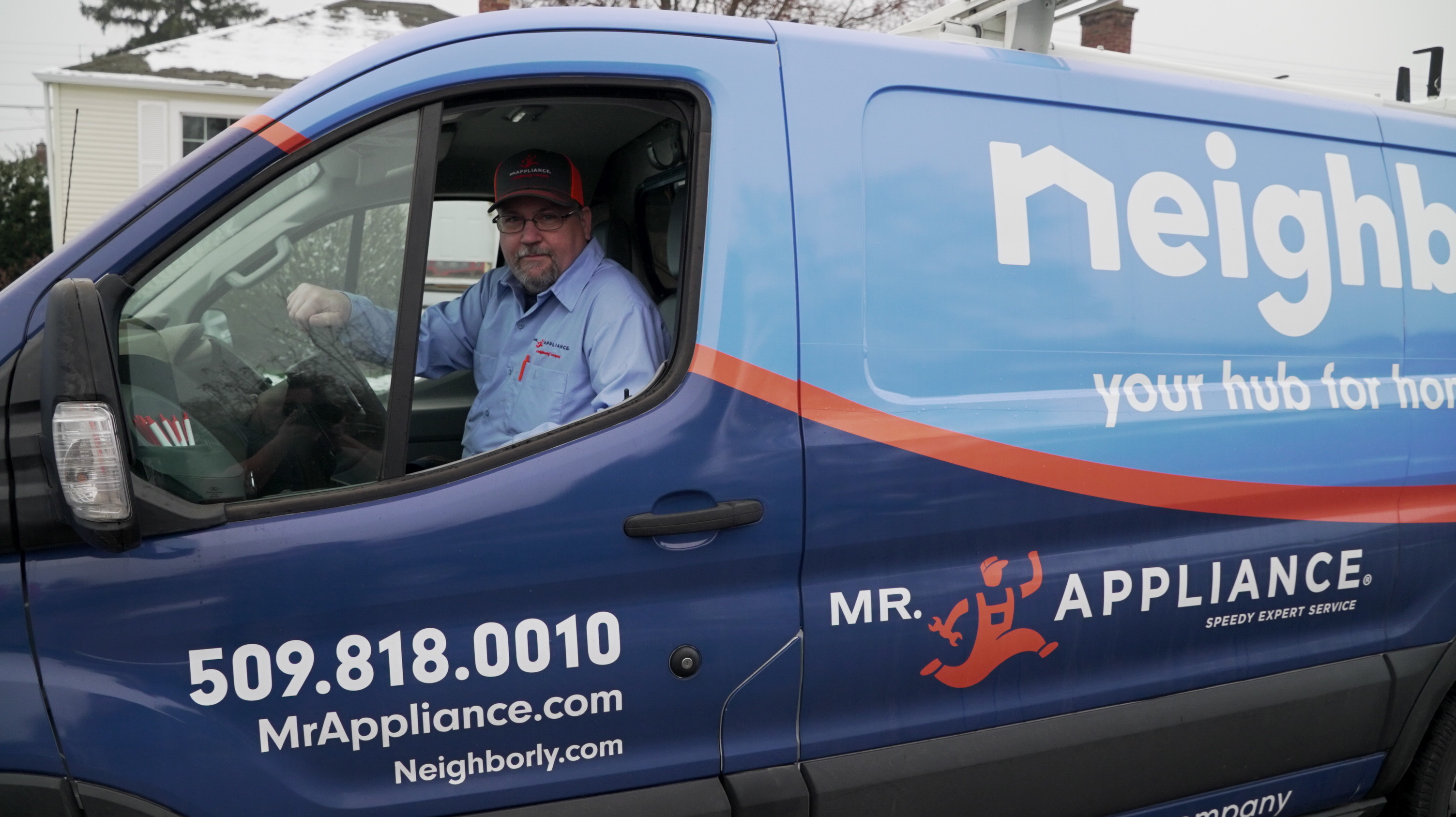 Mr. Appliance of Spokane Valley with a Master Technician and His Company Van - Mr. Appliance of Spokane Valley Appliance Repair in Spokane V