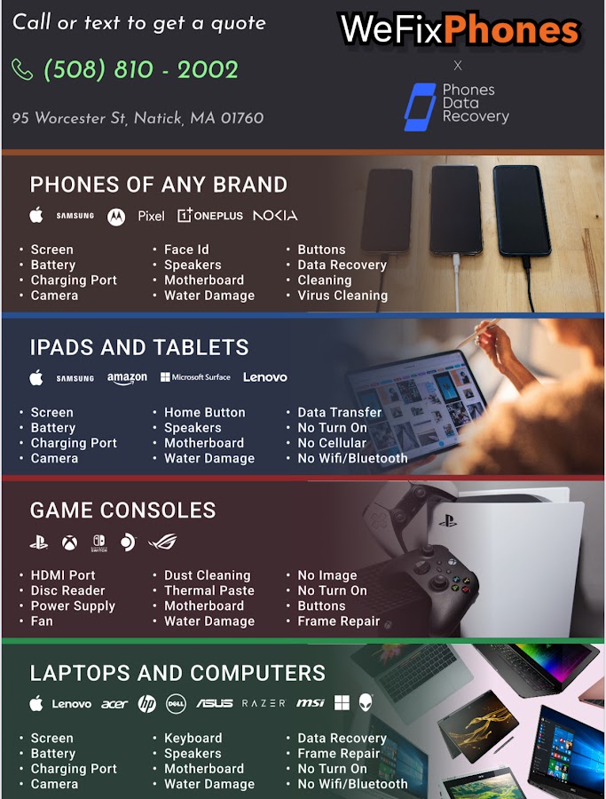 WeFixPhones & ConsolExperts (MacBook-Xbox-PlayStation-PC)