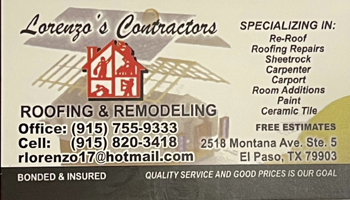 Lorenzo's Contractor Roofing & Remodeling - Lorenzo's Contractor Roofing & Remodeling Roofing Contractor in El Paso, TX photo