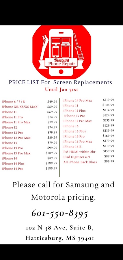 Discount Phone Repair |iPhone screen repair|PS5 HDMI port| iPad Repair | Samsung Repair | Cell Phone | Laptops & Xbox Repair