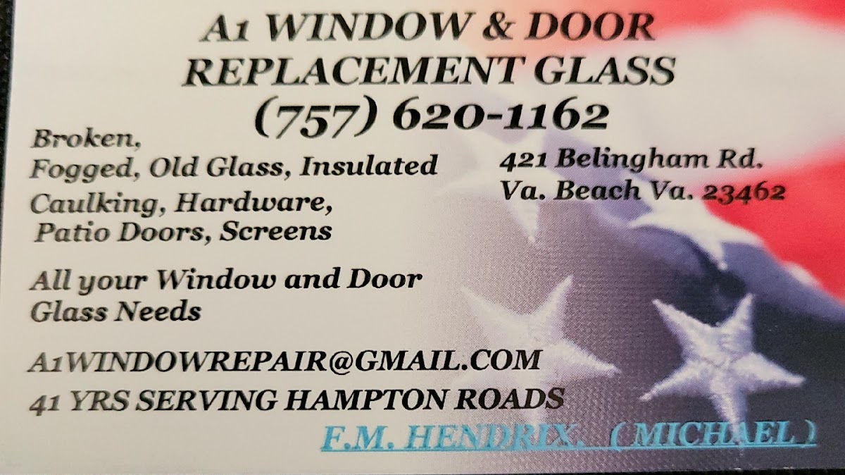 A1 Window & Door Replacement Glass - A1 Window & Door Replacement Glass Screen Door Repair in Virginia Beach, VA photo