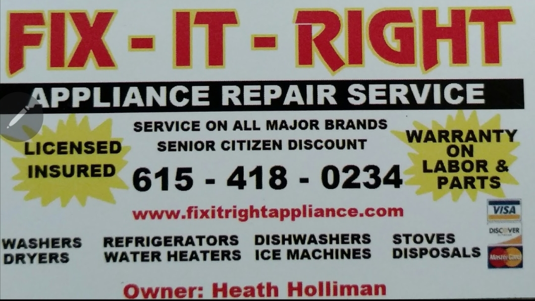 Fix-It-Right Appliance Repair Dryer Repair in Brentwood, TN photo
