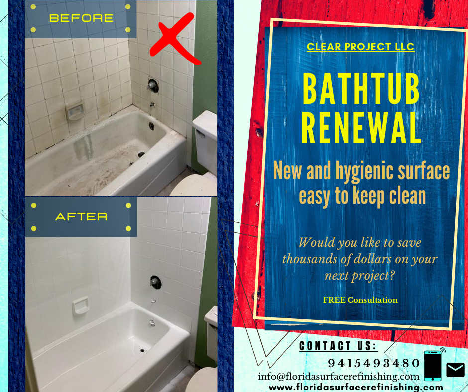 Clear Project LLC Tub and tile Reglazing & Cabinet Refinishing Sarasota Bathtub Repair in Sarasota, FL photo