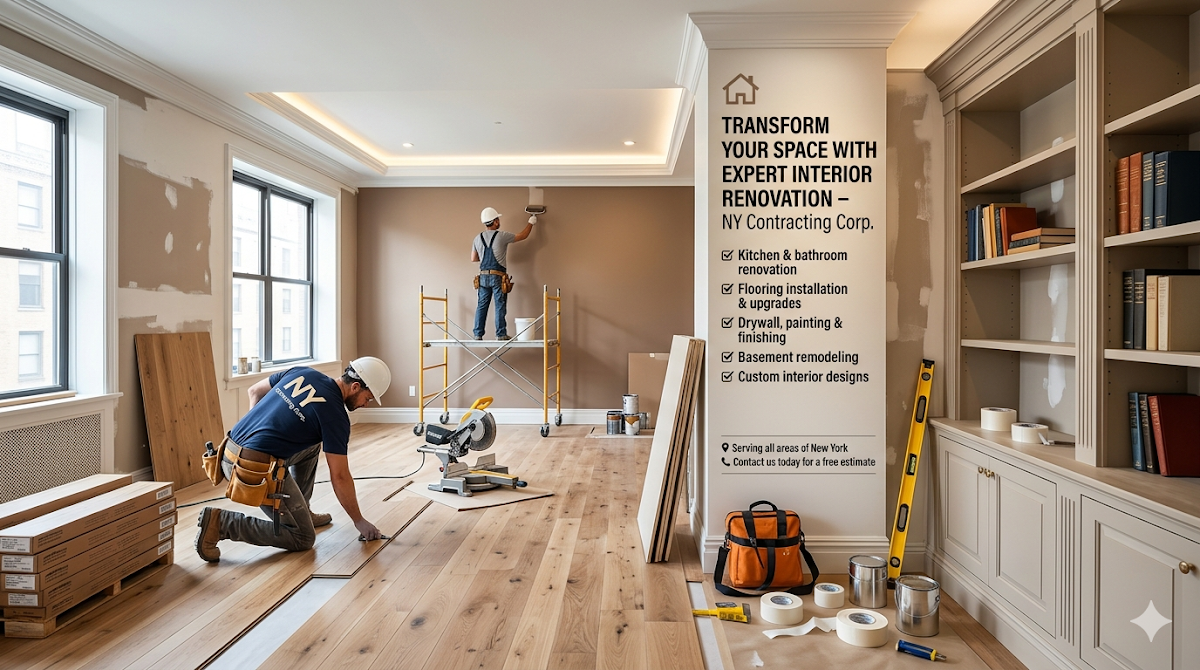 Interior Renovation | NY Contracting Corp. - Interior Renovation | NY Contracting Corp. Drywall Repair in Bronx, NY photo